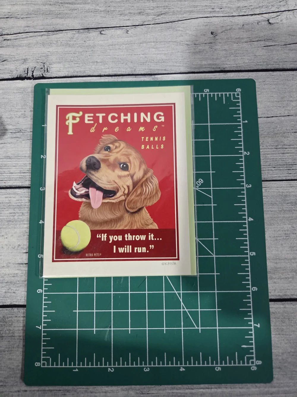 Retropets Golden Retriver Greeting Card